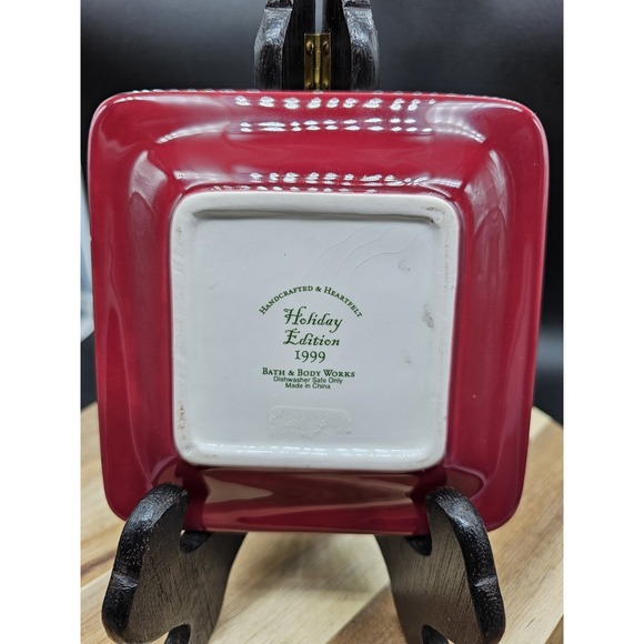 Vintage 1999 Bath &‎ Body Works Holiday Edition Candle Holder Trinket Tray Decor - Picture 3 of 8
